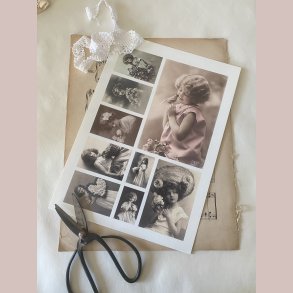 Ark med nostalgiske b�rnebilleder