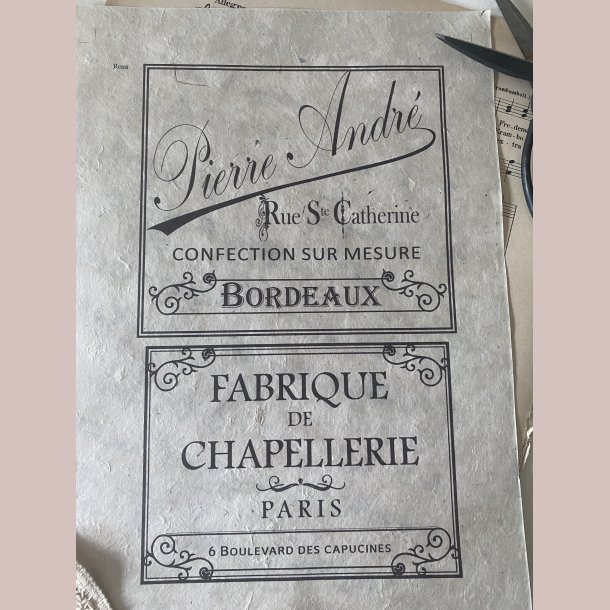 Overf�rselsark Fabrique de Chapellerie