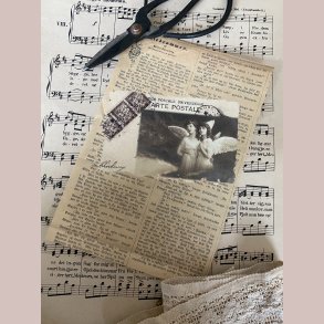 M�beldekoration Julepostkort med 2 engle