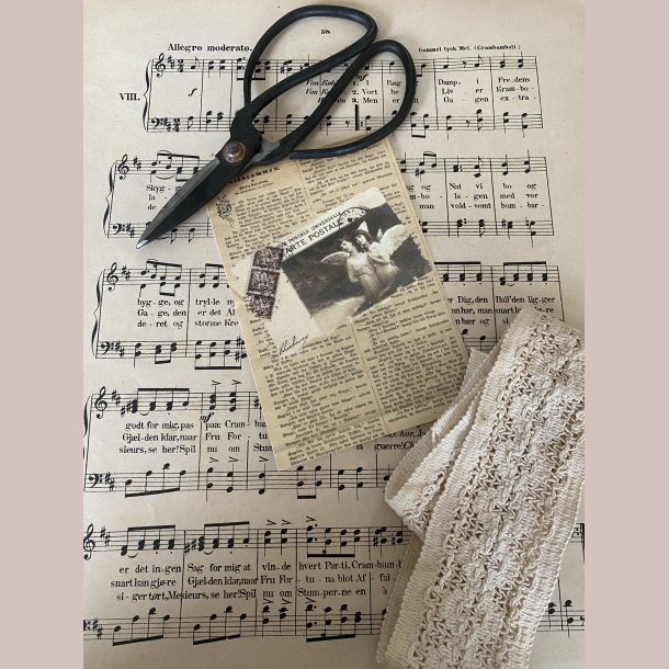 M�beldekoration Julepostkort med 2 engle