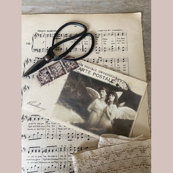 M�beldekoration Julepostkort med 2 engle